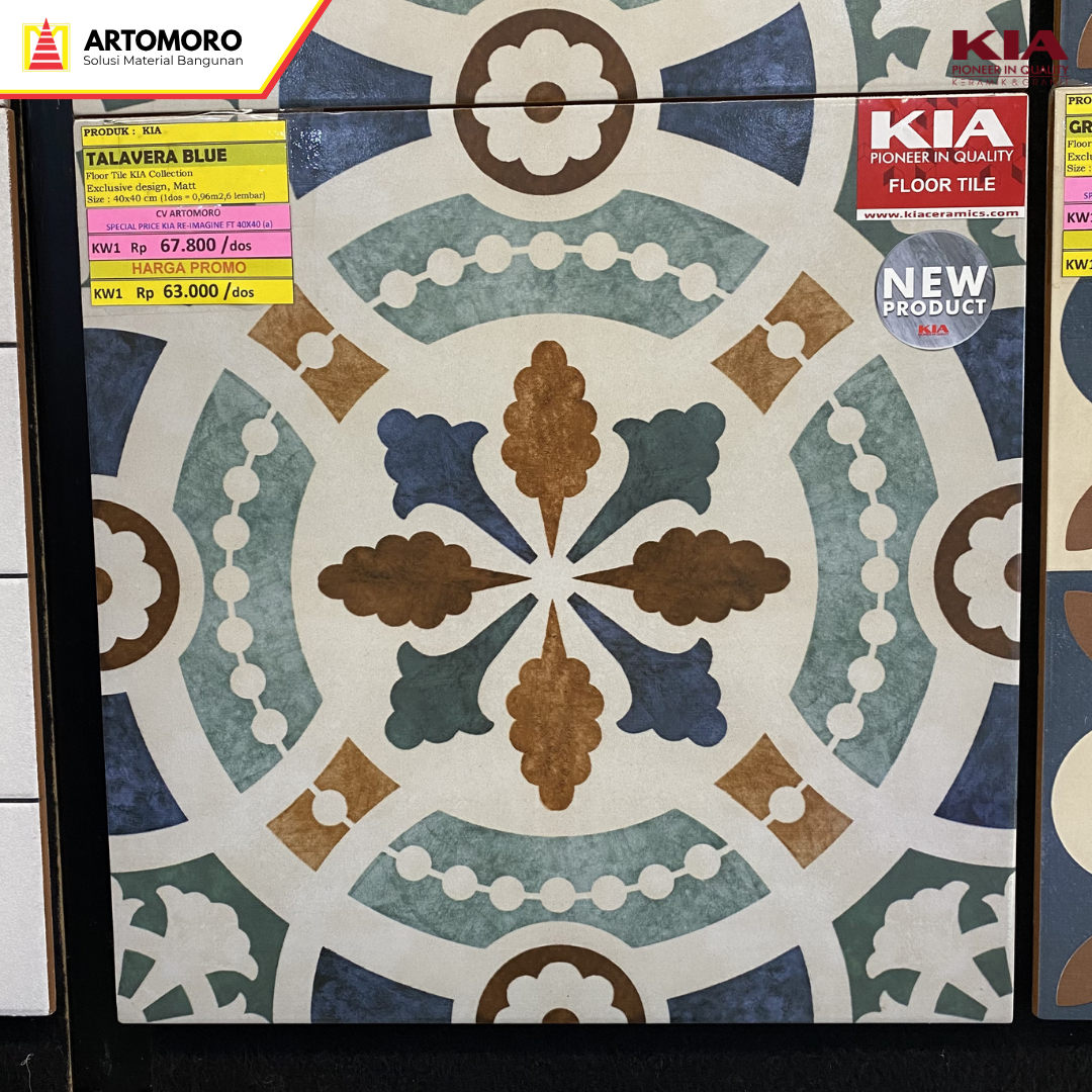 Keramik Lantai KIA 40x40cm Matt - Talavera Blue