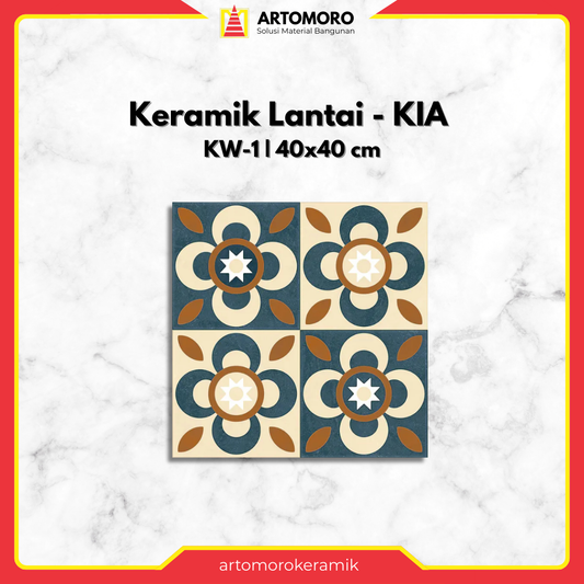 Keramik Lantai KIA 40x40cm Matt - Grecian Bloom Beige