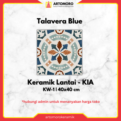 Keramik Lantai KIA 40x40cm Matt - Talavera Blue