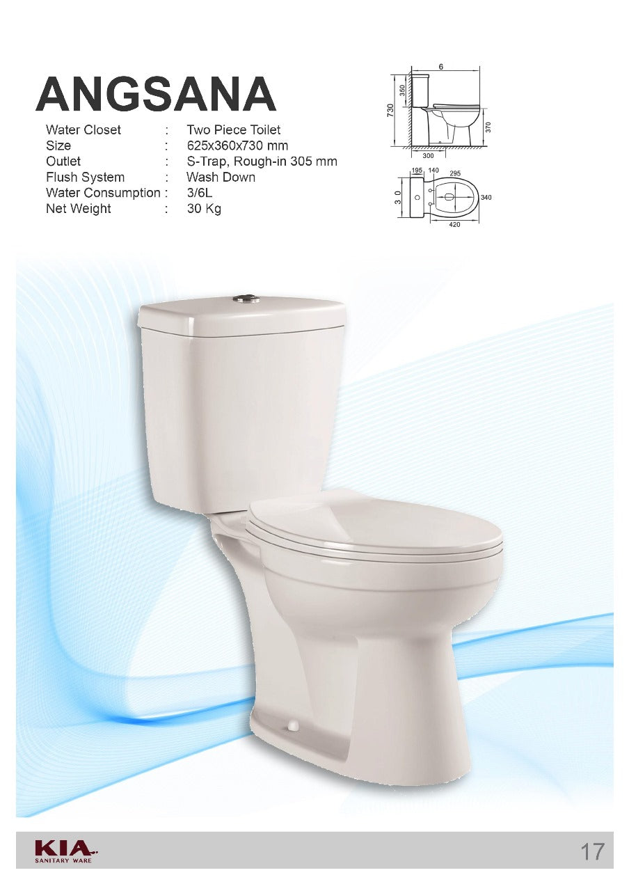 One-Piece Toilet Angsana -  KIA | Kloset Duduk RI-30cm