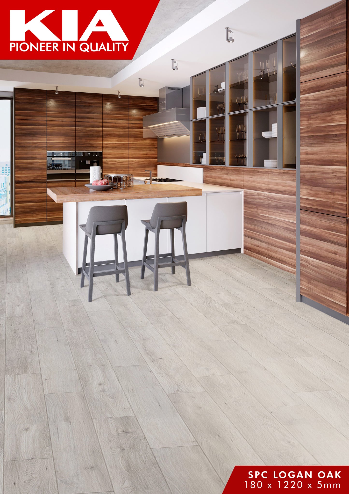 SPC 5mm with IXPE foam KIA - Logan Oak